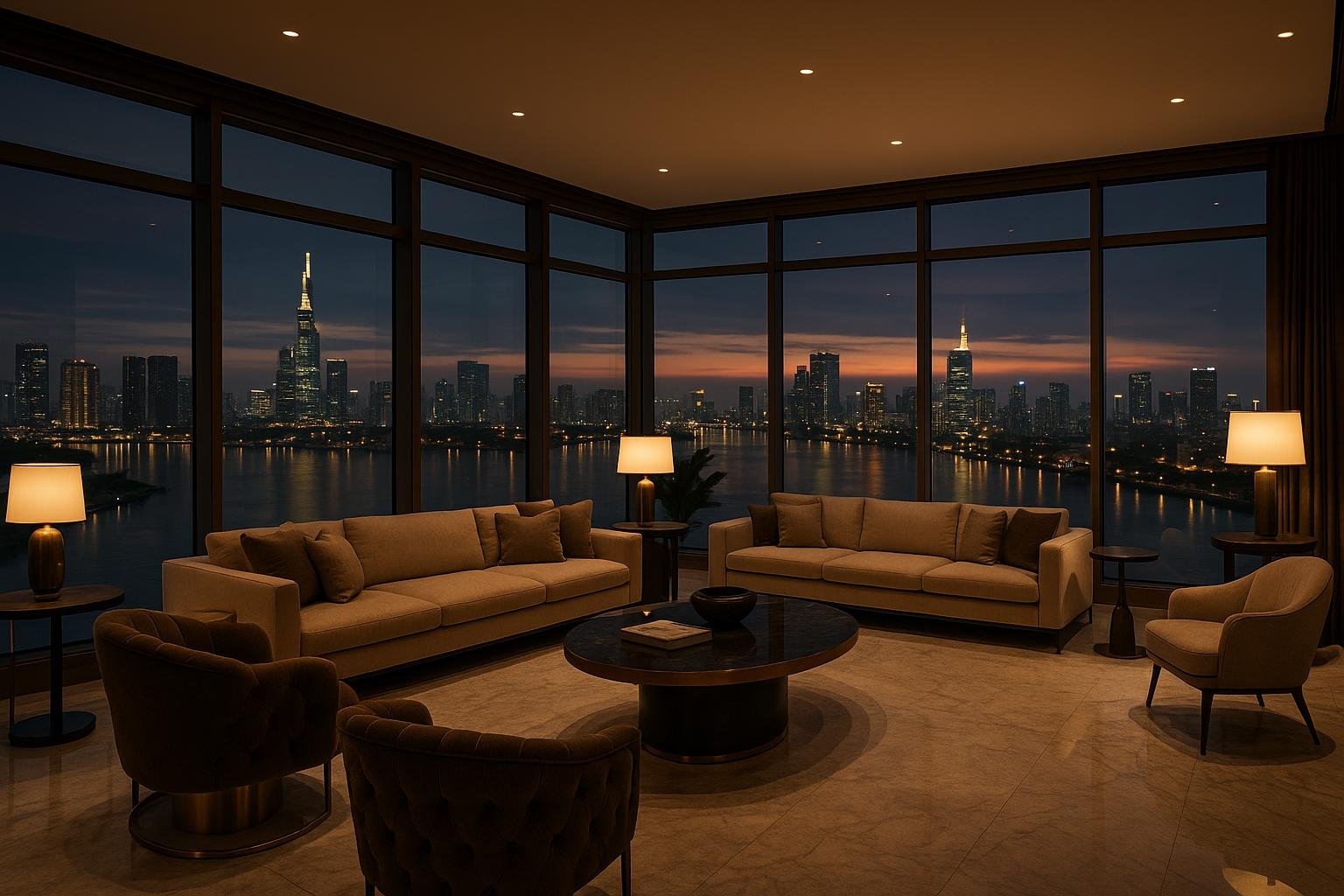 Căn hộ penthouse cao cấp view sông Sài Gòn - Diamond House